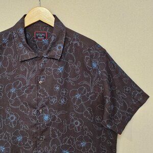 UNTUCKit Short Sleeve Linen Blend Lanzo Camp Shirt L